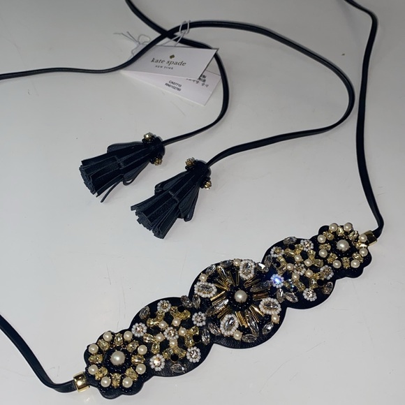 kate spade Belt: desert garden gemstone & leather headband choker or belt NWT - Picture 5 of 13
